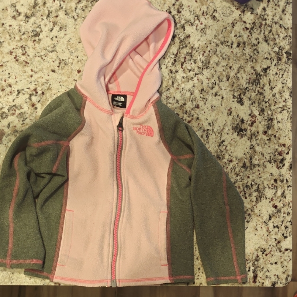 The North Face Kids Pink and Gray Hoodie - Picture 1 of 1
